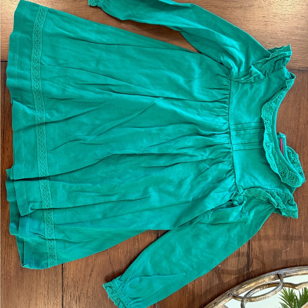 Mini Boden Green Lace-Trimmed Dress